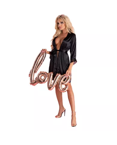 LIVCO CORSETTI FASHION - ARILADYEN LC 90568 ROBE DE CHAMBRE + CULOTTE NOIR L/XL