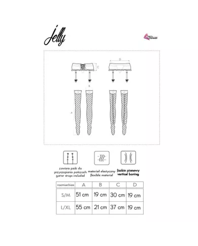 LIVCO CORSETTI FASHION - PORTE-JARRETELLES + BAS NOIR L/XL