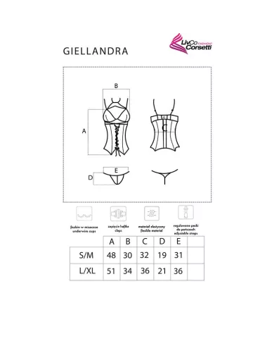 LIVCO CORSETTI FASHION - COLLECTION GIELLANDRA FOR THE SENSES CORSET + CULOTTE NOIR