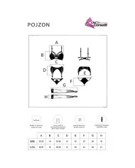 LIVCO CORSETTI FASHION - POJZON LC 90670 SOUTIEN-GORGE + PORTE-JARRETELLES + BAS + CULOTTE NOIR L/XL