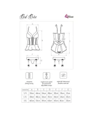 LIVCO CORSETTI FASHION - ROSE ROUGE LC 90130 CORSET + CULOTTE ROUGE