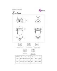 LIVCO CORSETTI FASHION - SNEHANA LC 90443 SOUTIEN-GORGE + JARRETIÈRE + CULOTTE NOIR L/XL