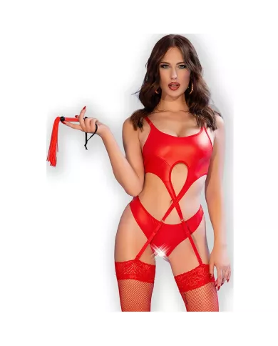 CHILIROSE - CR 4625 ENSEMBLE QUATRE PIÈCES SANS CROTCHLESS ROUGE S