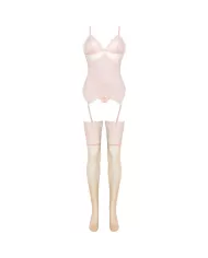 LIVCO CORSETTI FASHION - ENSEMBLE PERSINNE PÊCHE CORSET + CULOTTE + BAS