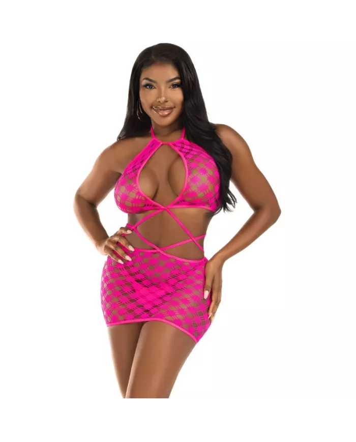 LEG AVENUE - MINI ROBE AVEC OUVERTURES FUCHSIA TAILLE UNIQUE