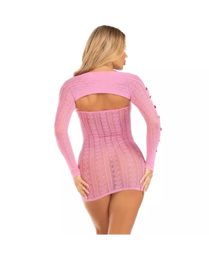 LEG AVENUE - ROBE COEUR & NOEUDS ROSE TAILLE UNIQUE