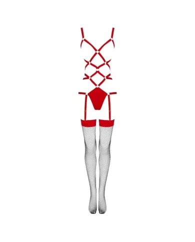 LIVCO CORSETTI FASHION - THIARA LC 20213 ENSEMBLE CORPS + BAS ROUGE L/XL