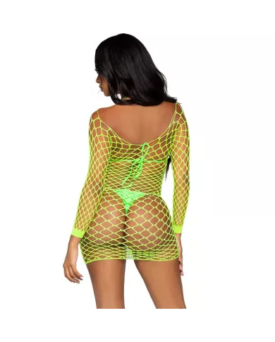 LEG AVENUE - ROBE EN RÉSILLE À MANCHES LONGUES VERT TAILLE UNIQUE LEG AVENUE - ROBE EN RÉSILLE À MANCHES LONGUES VERT TAILLE UNIQUE