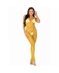 LEG AVENUE - ROBE LONGUE FILET JAUNE TAILLE UNIQUE