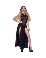 CHILIROSE - CR 4685 ROBE LONGUE À CAPUCHE NOIR L CHILIROSE - CR 4685 ROBE LONGUE À CAPUCHE NOIR L