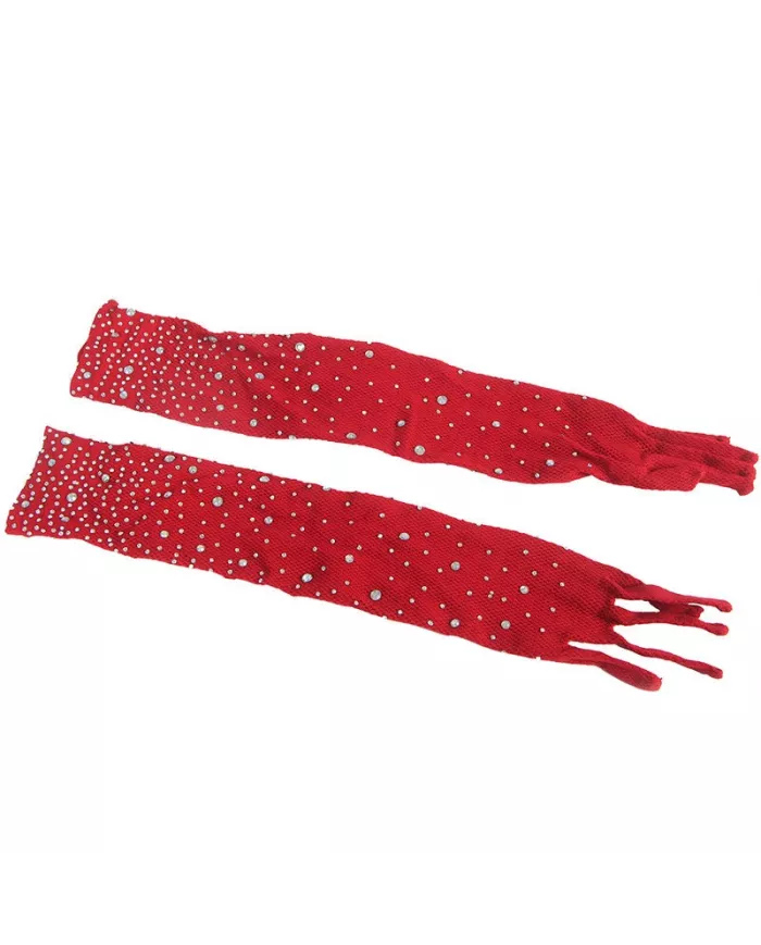 SUBBLIME - 952181 BODYSTOCKING RESILLE AVEC GANTS ET DIAMANTS ROUGE TAILLE UNIQUE SUBBLIME - 952181 BODYSTOCKING RESILLE AVEC GANTS ET DIAMANTS ROUGE TAILLE UNIQUE