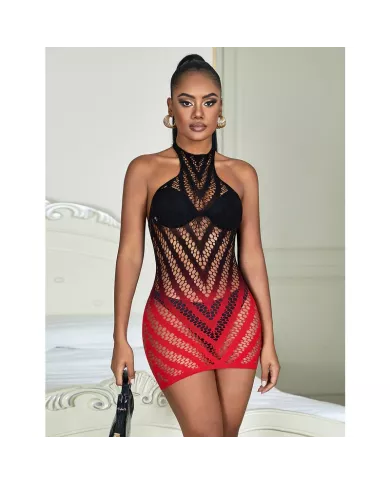 SUBBLIME - 952242 ROBE RÉSILLE ÉLASTIQUE DÉGRADÉ ROUGE ET NOIR TAILLE UNIQUE