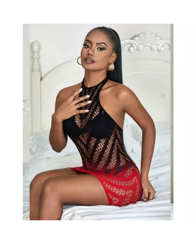 SUBBLIME - 952242 ROBE RÉSILLE ÉLASTIQUE DÉGRADÉ ROUGE ET NOIR TAILLE UNIQUE