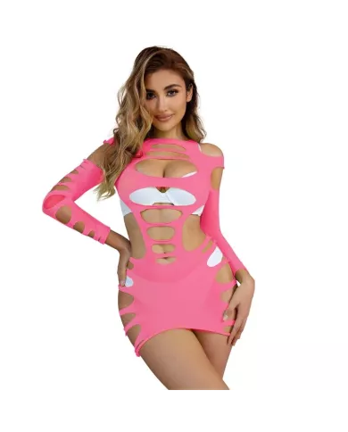 SUBBLIME - 952273 ROBE RÉSILLE ÉLASTIQUE MANCHES LONGUES ROSE TAILLE UNIQUE