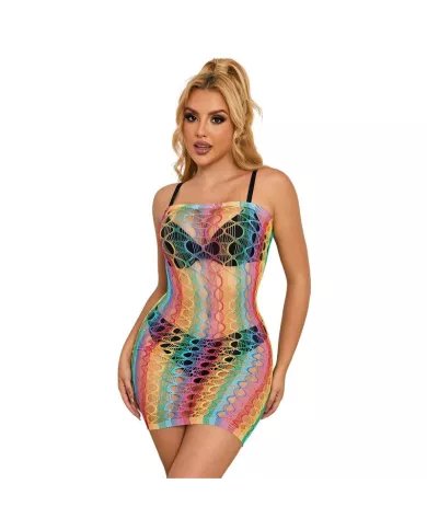 SUBBLIME - 952365 ROBE RÉSEILLE ÉPAULES NUES ARC-EN-CIEL TAILLE UNIQUE