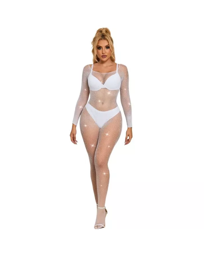 SUBBLIME - 952396 BODYSTOCKING RESILLE AVEC LOSANGES MANCHES LONGUES BLANC TAILLE UNIQUE SUBBLIME - 952396 BODYSTOCKING RESILLE AVEC LOSANGES MANCHES LONGUES BLANC TAILLE UNIQUE