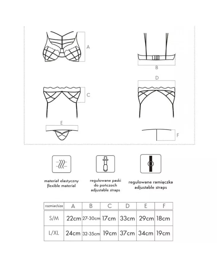 LIVCO CORSETTI FASHION - SOLEDAD LC 20217 SOUTIEN-GORGE + CULOTTE + JARRETIÈRE S/M LIVCO CORSETTI FASHION - SOLEDAD LC 20217 SOUTIEN-GORGE + CULOTTE + JARRETIÈRE S/M