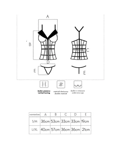 LIVCO CORSETTI FASHION - LAURA LC 20215 CORSET + STRING S/M