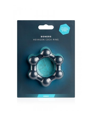 Cockring Hexagonal avec billes en acier - Boners