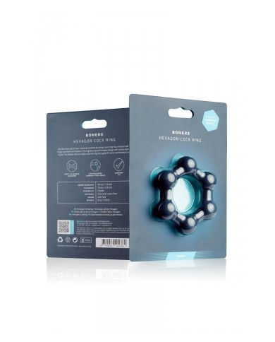 Cockring Hexagonal avec billes en acier - Boners