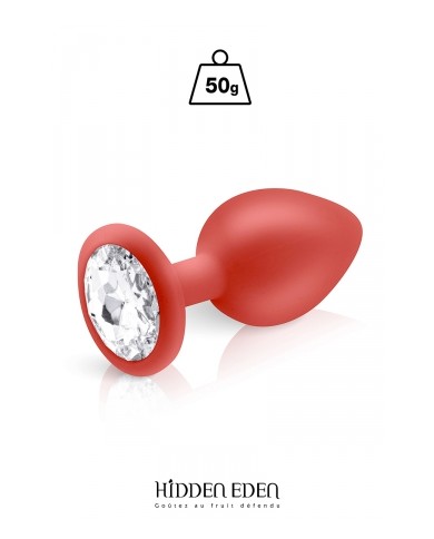 Plug bijou silicone rouge M - Hidden Eden