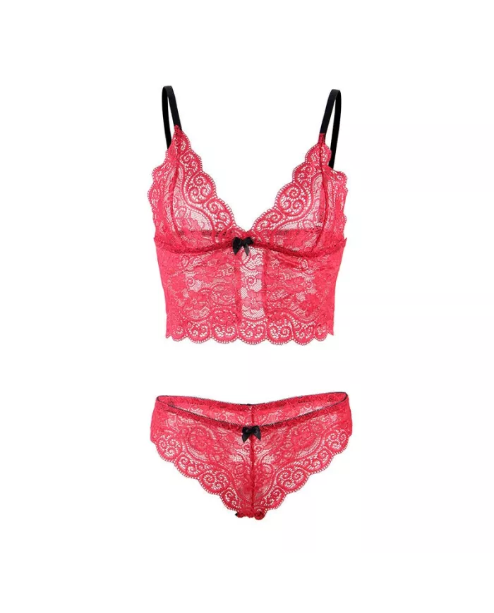 SUBBLIME - 953904 CHEMISIER DE NUIT EN SOIE ET DENTELLE + CULOTTE ROUGE L/XL SUBBLIME - 953904 CHEMISIER DE NUIT EN SOIE ET DENTELLE + CULOTTE ROUGE L/XL