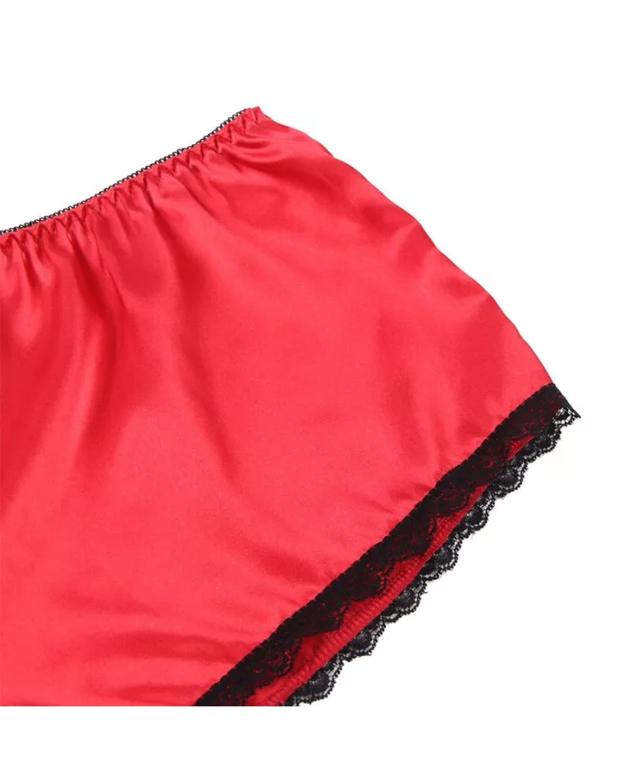 SUBBLIME - 953904 CHEMISIER DE NUIT EN SOIE ET DENTELLE + CULOTTE ROUGE L/XL SUBBLIME - 953904 CHEMISIER DE NUIT EN SOIE ET DENTELLE + CULOTTE ROUGE L/XL