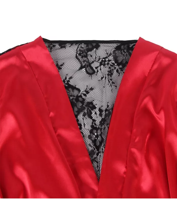 SUBBLIME - 954017 CARACO DOS TRANSPARENT EN DENTELLE + STRING ROUGE/NOIR S/M SUBBLIME - 954017 CARACO DOS TRANSPARENT EN DENTELLE + STRING ROUGE/NOIR S/M