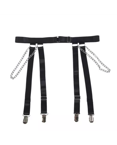 SUBBLIME - 954260 BODY AVEC CHAÎNES + PORTE-JARRETELLES NOIR S/M