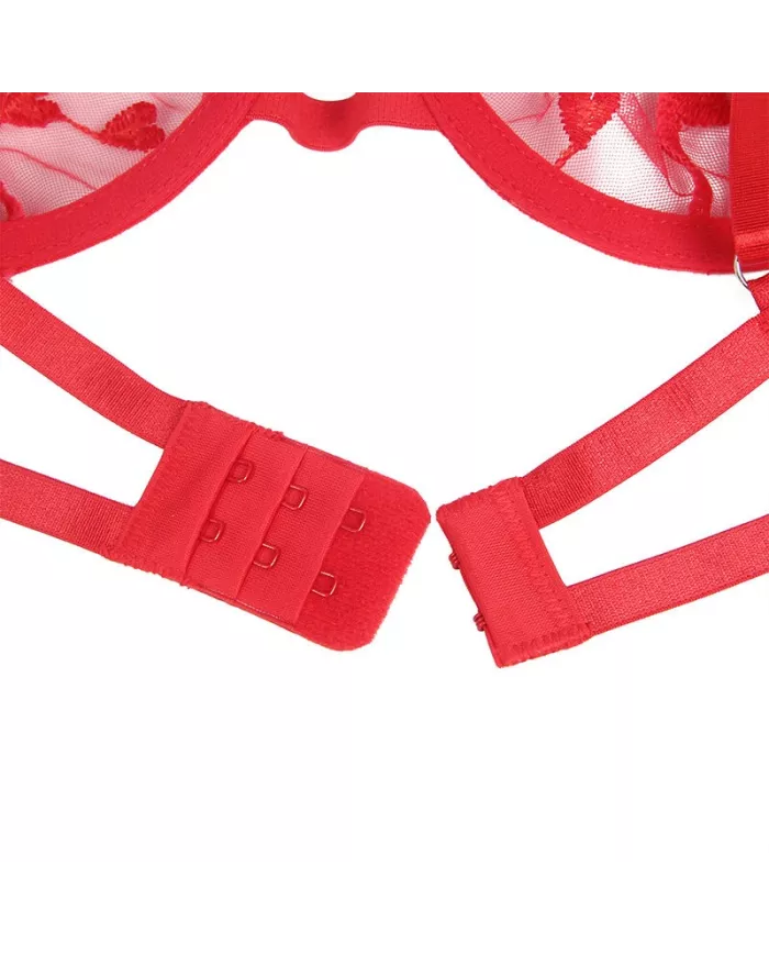 SUBBLIME - 954321 SOUTIEN-GORGE + STRING + PORTE-JARRETELLES IMPRIMÉ COEUR ROUGE S/M SUBBLIME - 954321 SOUTIEN-GORGE + STRING + PORTE-JARRETELLES IMPRIMÉ COEUR ROUGE S/M