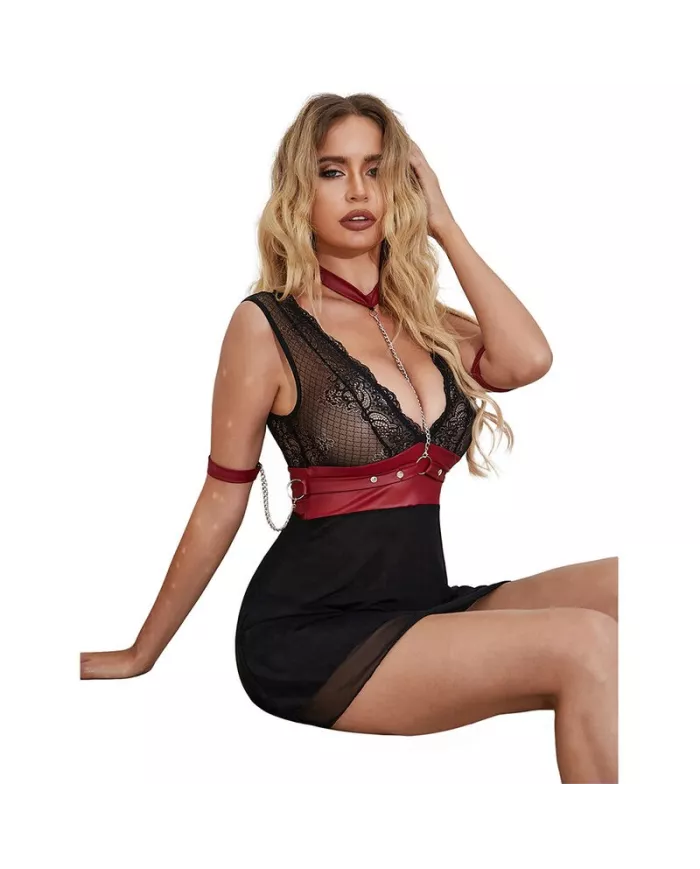 SUBBLIME - 954420 ROBE BONDAGE EN DENTELLE NOIRE S/M SUBBLIME - 954420 ROBE BONDAGE EN DENTELLE NOIRE S/M