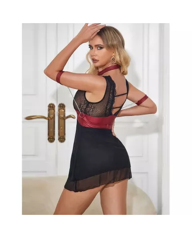 SUBBLIME - 954420 ROBE BONDAGE EN DENTELLE NOIRE S/M