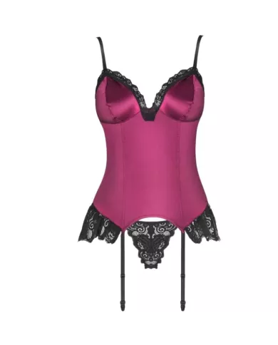 LIVCO CORSETTI FASHION - AGRAFENA CF 90436 CORSET + STRING BORDEAUX S/M