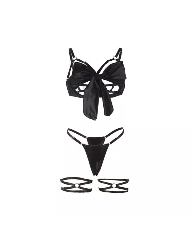 SUBBLIME - 955205 ENSEMBLE SOUTIEN-GORGE AVEC NŒUD NOIR RÉGLABLE L/XL