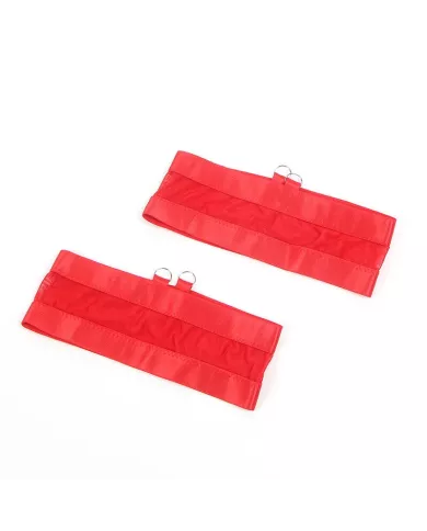 SUBBLIME - 955250 ENSEMBLE SOUTIEN-GORGE BONDAGE ROUGE AVEC JARRETELLES S/M