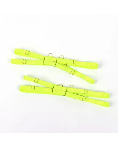 SUBBLIME - 955274 ENSEMBLE SOUTIEN-GORGE AVEC COLLIER ET DÉTAILS DE JAMBES VERT FLUORESCENT S/M