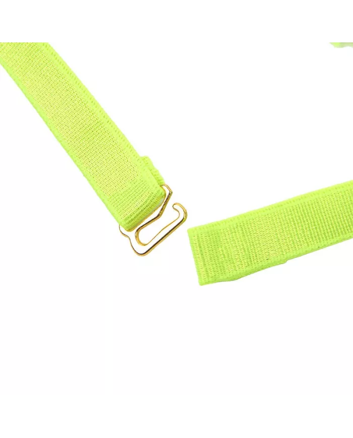 SUBBLIME - 955281 ENSEMBLE SOUTIEN-GORGE AVEC COLLIER ET DÉTAILS DE JAMBES VERT FLUORESCENT L/XL