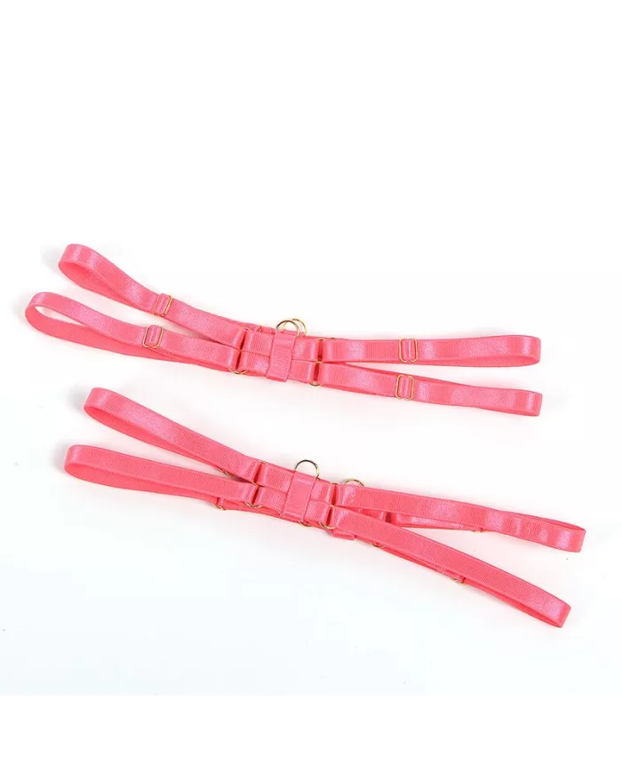 SUBBLIME - 955298 ENSEMBLE SOUTIEN-GORGE AVEC COLLIER ET DÉTAILS DE JAMBES ROSE FLUORESCENT S/M