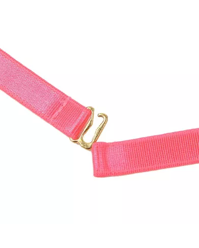 SUBBLIME - 955298 ENSEMBLE SOUTIEN-GORGE AVEC COLLIER ET DÉTAILS DE JAMBES ROSE FLUORESCENT S/M