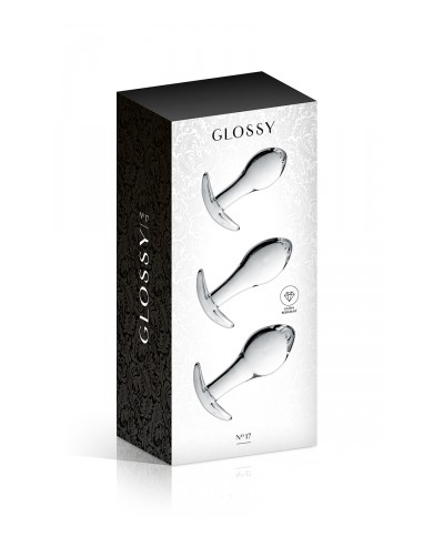 Set 3 plugs anal en verre Glossy Toys n° 17