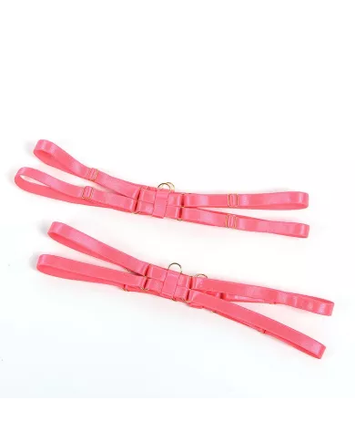 SUBBLIME - 955304 ENSEMBLE SOUTIEN-GORGE AVEC COLLIER ET DÉTAILS DE JAMBES ROSE FLUORESCENT L/XL