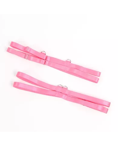 SUBBLIME - 955359 ENSEMBLE SOUTIEN-GORGE AVEC DENTELLE ET LIENS JARRETELLES ROSE ET VIOLET S/M