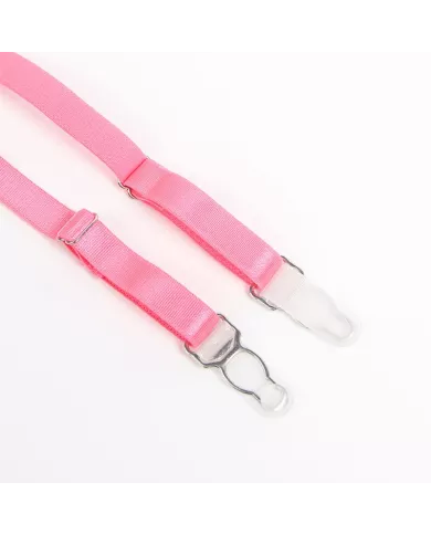 SUBBLIME - 955359 ENSEMBLE SOUTIEN-GORGE AVEC DENTELLE ET LIENS JARRETELLES ROSE ET VIOLET S/M