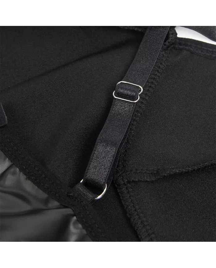 SUBBLIME - 955373 ROBE À BRETELLES EN CUIR NOIR S/M