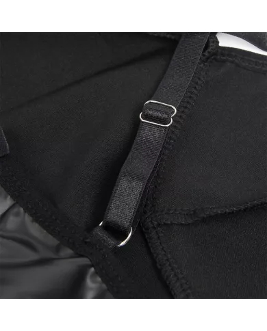 SUBBLIME - 955380 ROBE À BRETELLES EN CUIR NOIR L/XL