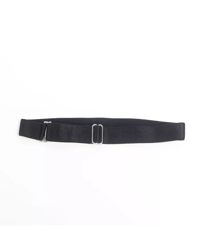 SUBBLIME - 955380 ROBE À BRETELLES EN CUIR NOIR L/XL