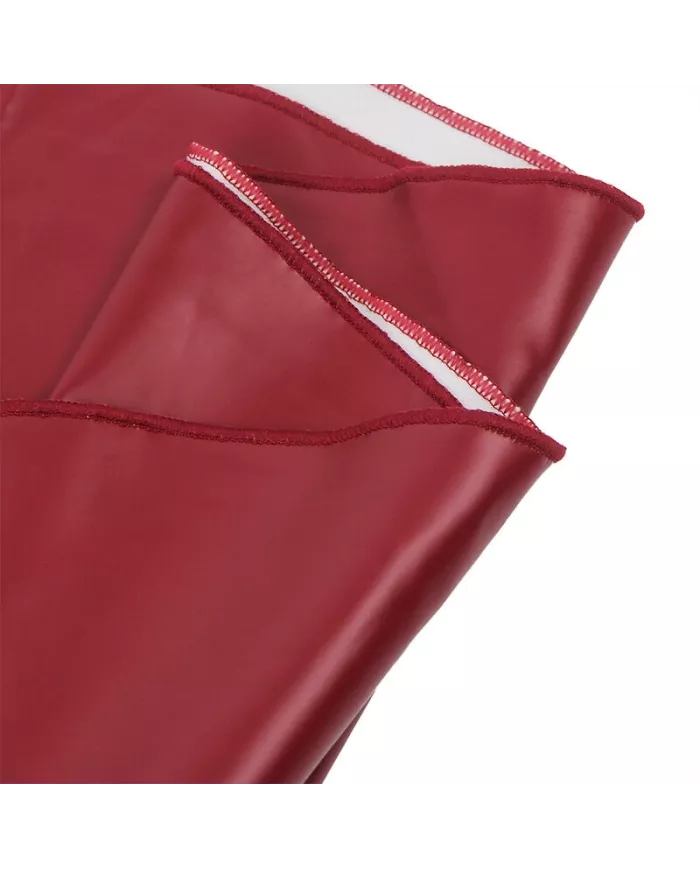 SUBBLIME - 955397 ROBE À BRETELLES EN CUIR BORDEAUX S/M SUBBLIME - 955397 ROBE À BRETELLES EN CUIR BORDEAUX S/M