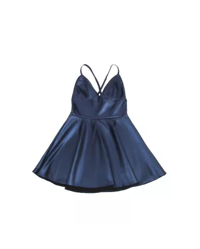 SUBBLIME - 955410 ROBE À BRETELLES EN CUIR BLEU S/M