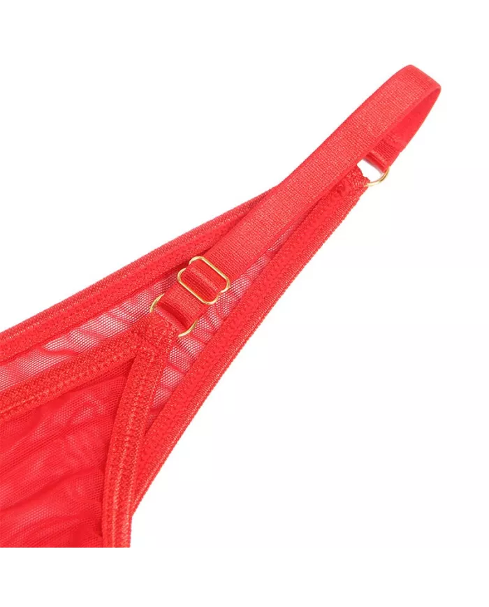 SUBBLIME - 955519 ENSEMBLE SOUTIEN-GORGE AVEC CHAÎNES ET COEUR EN MAILLE ROUGE S/M