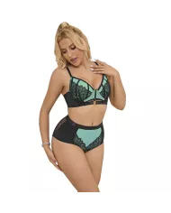 SUBBLIME - 955557 ENSEMBLE SOUTIEN-GORGE EN CUIR VERNI VERT AVEC FERMETURE ÉCLAIR S/M SUBBLIME - 955557 ENSEMBLE SOUTIEN-GORGE EN CUIR VERNI VERT AVEC FERMETURE ÉCLAIR S/M